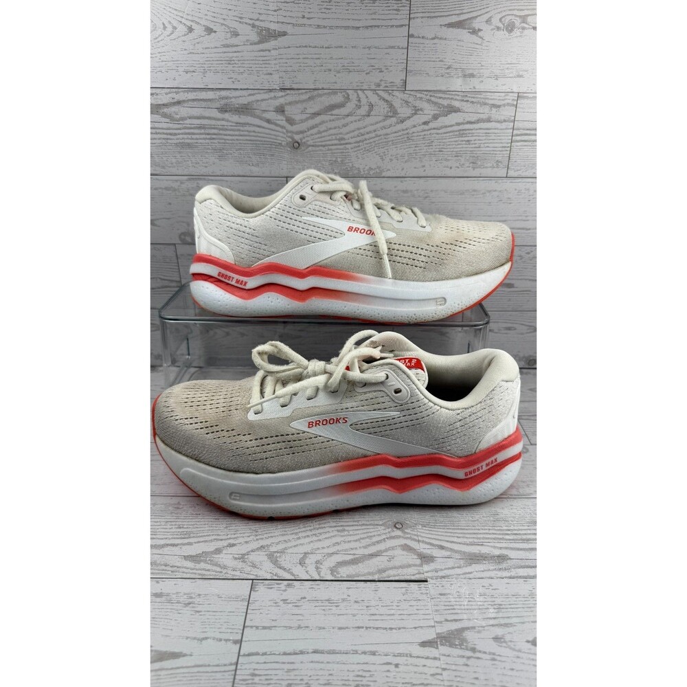 Brooks Ghost Max 2 1204201B174 White 9.5B Womens Sneakers Mesh Running Shoes #83